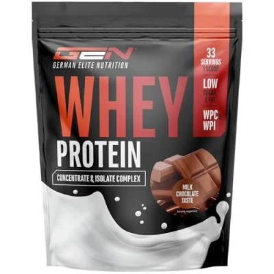 Imagen de Proteína whey en polvo 1000 g (Chocolate con leche) contenido de aislado hasta 22 por porción soluble instantánea BCAA y EAA