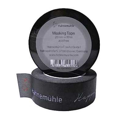 Imagen de Hahnemühle Cinta adhesiva Washi impermeable para acuarela, 20 metros de largo (gris, mm)