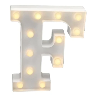 Imagen de JANDEI letras led iluminadas, letra F con luz blanca cálida, luces decoración y ambiente, nocturna bodas, cumpleaños, escaparates, números (funcionan pilas)