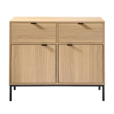Imagen de Cómoda 2 Puertas Cajones Fachadas Ranuradas L90 X H79 Cm