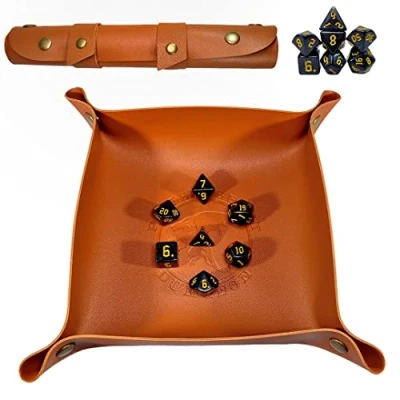 Imagen de POWER BEAST Dungeon 2 en 1 Tablero y Bandeja rol Enrollable + Juego de 7 Dados rol, D&amp;D, Juegos Mesa, Bolsa para Dados, Dungeons and Dragons, Dragones Mazmorras, DND, RPG, rol.
