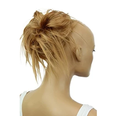 Imagen de CAISHA Postizo Goma Para El Pelo Voluminosa Grande Desordenada Fibra Sintética Resistente Al Calor Rubio Miel G12F
