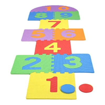 Imagen de Ayaaa alfombra de puzzle para niños con números del 1 al 10, incluye borde espuma, puzle números, antideslizante, juegos bebés y