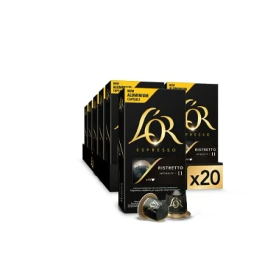 Imagen de L&#039;OR Espresso Cápsulas de Café Ristretto Intensidad 11 200 Compatibles Nespresso (R)* Amazon Exclusive