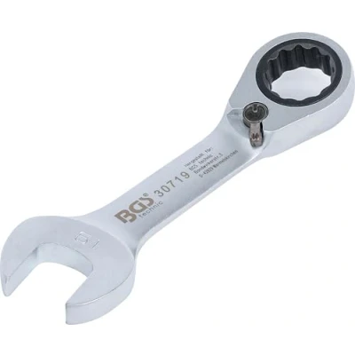 Imagen de BGS 30719 Llave combinada corta con carraca reversible 19 mm