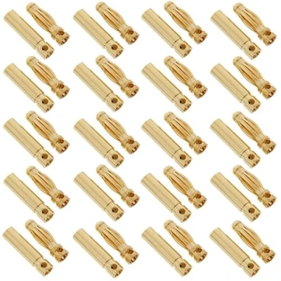 Imagen de LinsyRC 20 Pares Adaptador de Conector Macho Hembra Tipo Bala Banana 3MM 3,0MM Chapado en Oro para Motores RC Lipo Batería ESC (3.0MM)