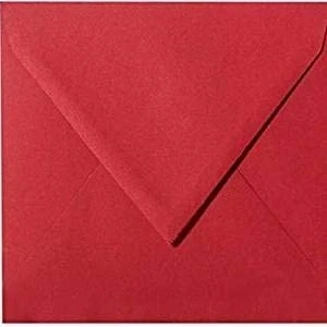 Imagen de Paper24 Sobres cuadrados (100 unidades, 15 x cm, cierre autoadhesivo), diseño de rosas, color rojo