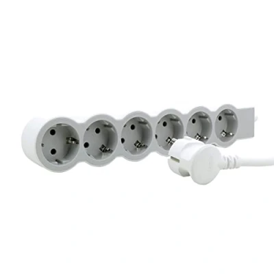 Imagen de Legrand 694572, Regleta de enchufes, Enchufe múltiple con 6 Tomas Corriente, Cable 5m, Color Negro/Gris Oscuro