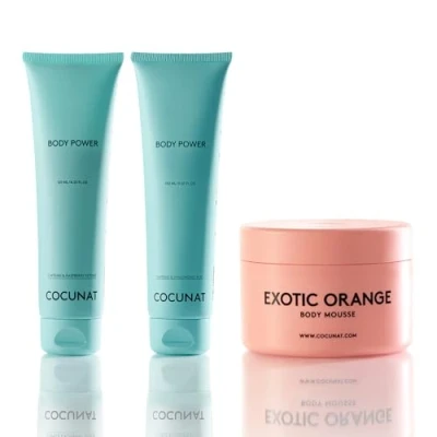 Imagen de COCUNAT Body Power + Exotic Orange Anticelulítico Reductor Potente Mousse Corporal Reafirmante Combate Celulitis Rápida Absorción