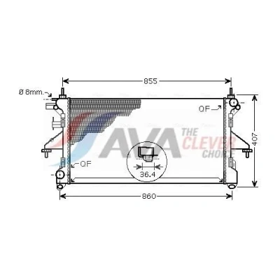 Imagen de PRASCO PEA2304 Radiador, refrigeración del motor Aluminio 780 378 32 Con acoplamientos rápidos Aletas unidas mecánicamente