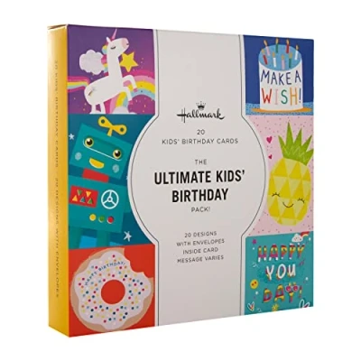 Imagen de Hallmark Tarjetas de cumpleaños para niños, paquete múltiple 20 en diseños divertidos