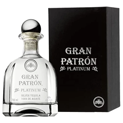 Imagen de Gran PATRÓN Platinum, 40 % ALC., 70 cl / 700 ml, un tequila ultraprémium elaborado con 100% agave azul weber, Producido de forma artesanal en pequeños lotes México