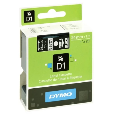 Imagen de DYMO D1 etiquetas auténticas, impresión blanca sobre fondo negro, 24 mm נ7 m, autoadhesivas para etiquetadoras LabelManager