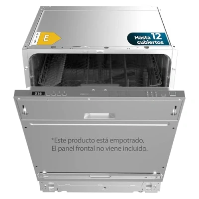 Imagen de Cecotec Lavavajillas Integrable 60cm Bolero Aguazero 6110 Full BI. 1850W, 12 Cubiertos y 7 Programas, Función Media Carga, Programa 3 en 1, Delay Start, Dry+ ChildLock, Cesta para