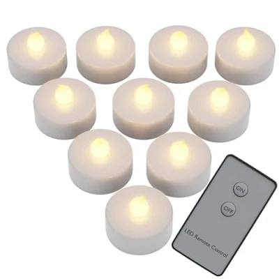 Imagen de MONZANA® Velas Led 10 uds 300h Vela Efecto Llama Mando a Distancia Pilas Incluidas