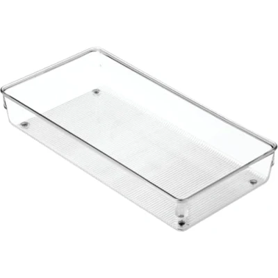 Imagen de iDesign Cajón para cubiertos, compartimento grande cajones de cocina, práctico organizador utensilios transparente, 15 cm x 30 5