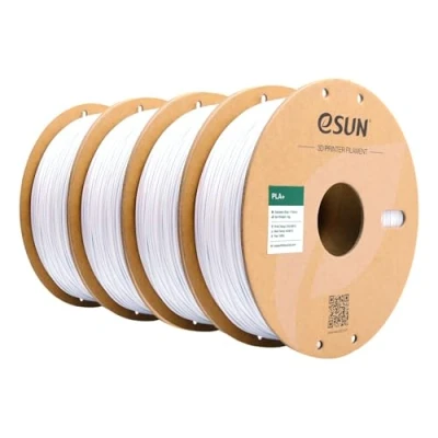 Imagen de eSUN Filamento PLA+ 1.75mm, Mejorado Tenacidad Impresora 3D PLA Plus, Precisión Dimensional +/ 0.03mm, 1KG por Carrete, 4 Carretes para Impresoras, Blanco Frío*4