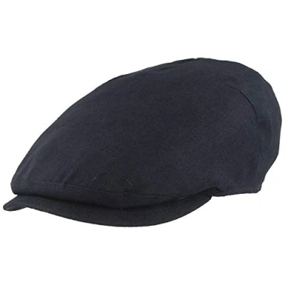 Imagen de Breiter Gorra Corredera Plana para Hombre 100% Lino, con Forro de Algodón, Especialmente Ligera y Cómoda, Marine 56