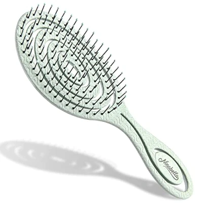 Imagen de Ninabella Cepillo de Pelo Para Desenredar Orgánico Mujeres, Hombres y Niños No Tira del Cabello Cepillos Alisar el Rizado, Liso Húmedo Espiral Único