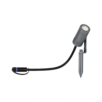 Imagen de Paulmann 94368 Plug &amp; Shine LED luz exterior foco de jardín Radix IP65 3000K 6W gris regulable sistema iluminación aluminio