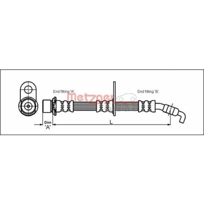 Imagen de METZGER 4111427 Latiguillos de Freno 466 TOYOTA: RAV4 I SUV, II SUV