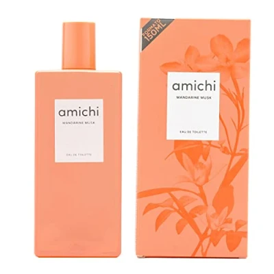 Imagen de AMICHI Mandarine Musk, Colonia Mujer, 150 ml, Perfume Formato Spray, Eau de Toilette Femenina, Agua Fresca, Fragancia Dulce y Cítrica, Aroma Extravagante Larga Duración