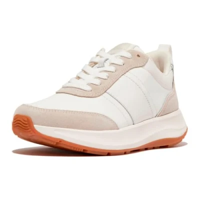 Imagen de Fitflop F Mode Flow Zapatillas Planas de Tela, Gamuza, Cuero, Zapato Mujer, Urban White Mix, 37 EU