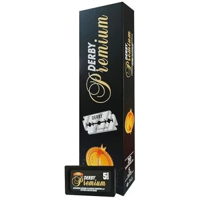 Imagen de DERBY TOKAI zwarte premium tweesnijdend scheermesjes, 20 pack (20x5 messen)