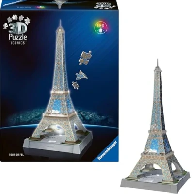 Imagen de Ravensburger Puzzle 3D Adultos Iconics: Torre Eiffel Led Puzzles para Y Niños De 8 Años O Más Maquetas Montar 216 Piezas Regalos