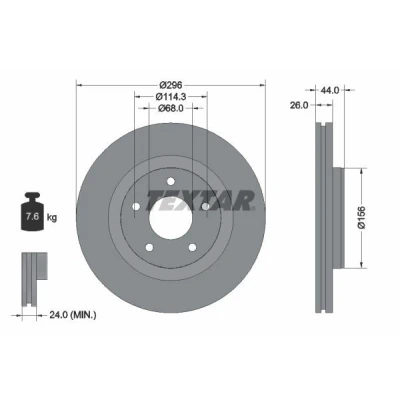 Imagen de TEXTAR PRO+ 92285905 Disco de freno NISSAN: Juke, Pulsar Hatchback