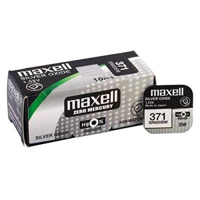 Imagen de Maxell Pila Boton Oxido De Plata 371 / SR920SW, 1 batería