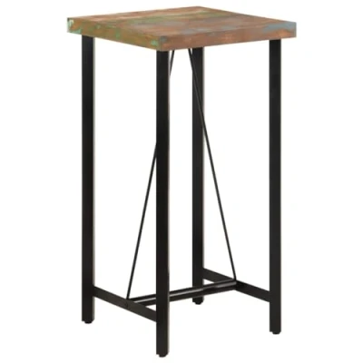 Imagen de vidaXL Mesa Alta de Hierro y Madera Maciza reciclada 55x55x107 cm