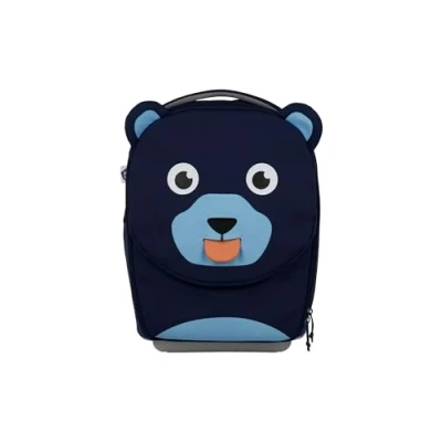 Imagen de Affenzahn Maleta Infantil para Equipaje de Mano, Viaje niños con Ruedas, 18 l, Oso Azul Oscuro, Talla única,