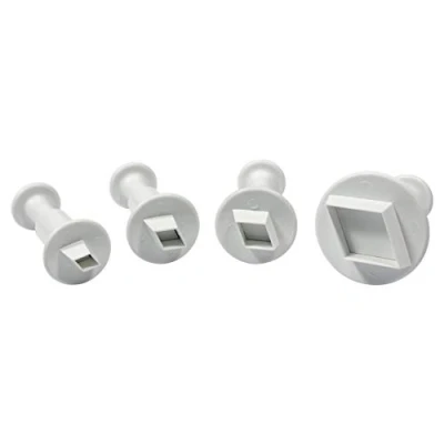 Imagen de PME MD153 Diamond Juego de 4 cortadores émbolo, tamaño pequeño, Mediano, Extra Grande, Blanco, Set
