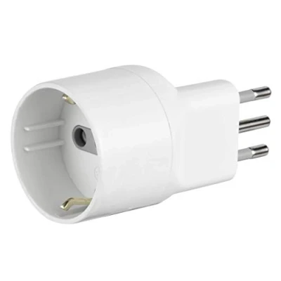 Imagen de Electraline 71020 Adaptador desassata para Ahorrar Espacio de Schuko a Enchufe pequeño Italiano, 10 A, Color Blanco, Confezione da 1