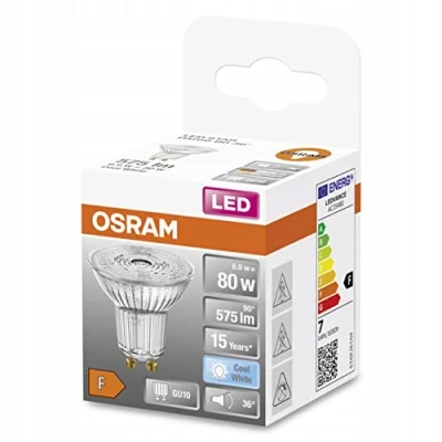 Imagen de OSRAM LED STAR PAR16 Bombilla reflectora , Casquillo GU10 4000 K 6,90 W Equivalente a 80W Blanco frío