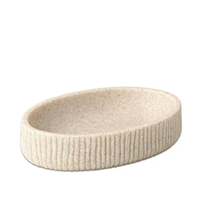 Imagen de TATAY Jabonera Colección Sobremesa Saigón, de Poliresina, Beige, Medidas 12,9 x 8,9 2,7