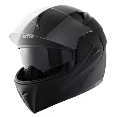 Imagen de VEVOR Casco de Motocicleta, sin Máscara, ABS y Alta Densidad con Comunicaciones Bluetooth Lentes Intercambiables, Cómodo Motocross, Apto para Jóvenes Adultos, Talla M, 57 58 cm