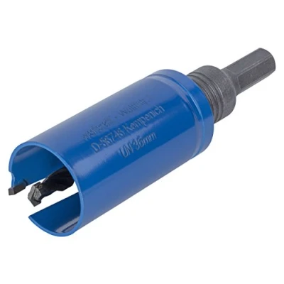 Imagen de wolfcraft Sierra de corona universal con adaptador, preinstalado I 3876000 Uso versátil en todo tipo materiales, profundidad corte 60 mm