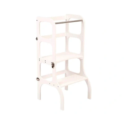 Imagen de Torre Aprendizaje Montessori Mesa y Silla Blanco/Plateado