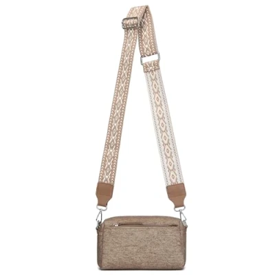 Imagen de Miss Lulu Bolso Mujer Bandolera Pequeño con Correa Ancha Ajustable, Diseño de Textura Vaquera Impermeable, Ideal para Uso Diario y Viajes