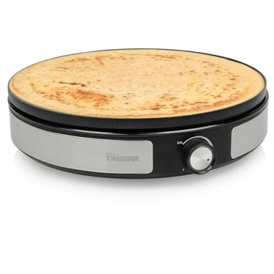 Imagen de Tristar BP 2639 Crepera con placa extraíble de 33 cm diámetro, prepara 1 crepe grande o 7 crepes pequeños la reversible, termostato regulable, 1500 W