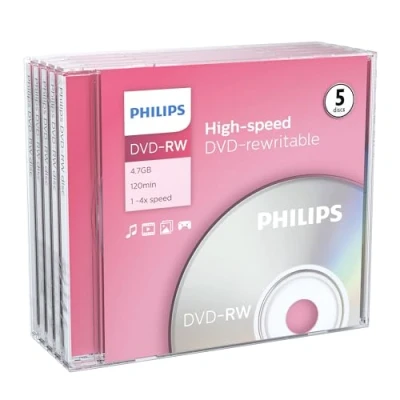 Imagen de Caja 5 Dvd Regrabable Philips rw Dn4s4j05f
