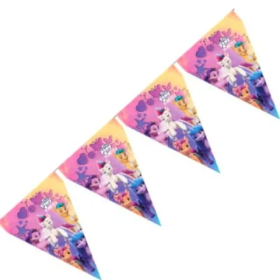Imagen de BeenSmile, BANDERIN MY Little Pony, Banderín para Niños, Decoración Cumpleaños Infantil, Artículos de Fiesta, Celebración y Aniversario, 1 Unidades, 3 M