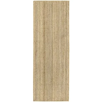 Imagen de HAMID Alfombra de Yute Granada 100% Fibra Natural, Suave, Tejida a Mano, Salón, Comedor, Dormitorio, Pasillos, Entrada, Color Natural (200x80cm)