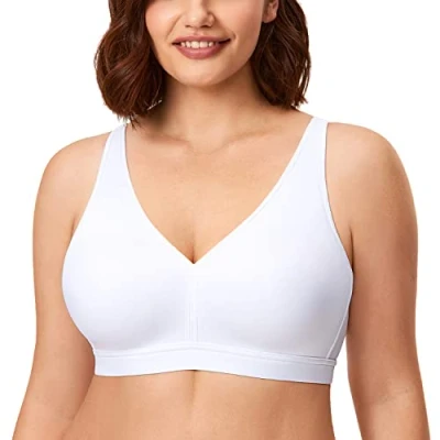 Imagen de AISILIN Sujetador sin Aros Talla Grande Relleno Cómodo para Mujer Blanco 125H