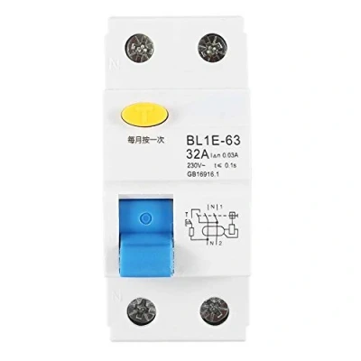 Imagen de Akozon Disyuntor actual residual BL1E 63 32A 1P + N RCCB Interruptor de circuito por falla a tierra con protección contra sobrecarga 230V 30mA