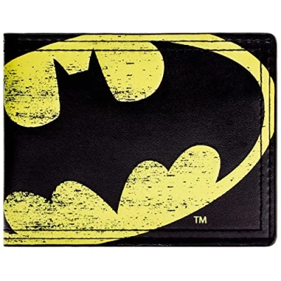 Imagen de The Dark Knight Batman Bat Signal Luz de Búsqueda Billetera/Cartera Bifold Bolsillo para Monedas &amp; Tarjetero, Negro