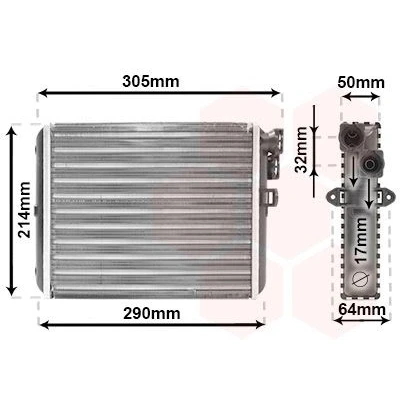 Imagen de VAN WEZEL 59006110 Radiador de Calefaccion VOLVO: S60 I, V70 2, S80 I