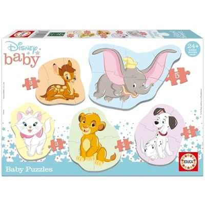 Imagen de Educa Baby Puzzles Animales Disney. 5 Infantiles progresivos de 3 A Piezas. Partir 24 Meses (18591)